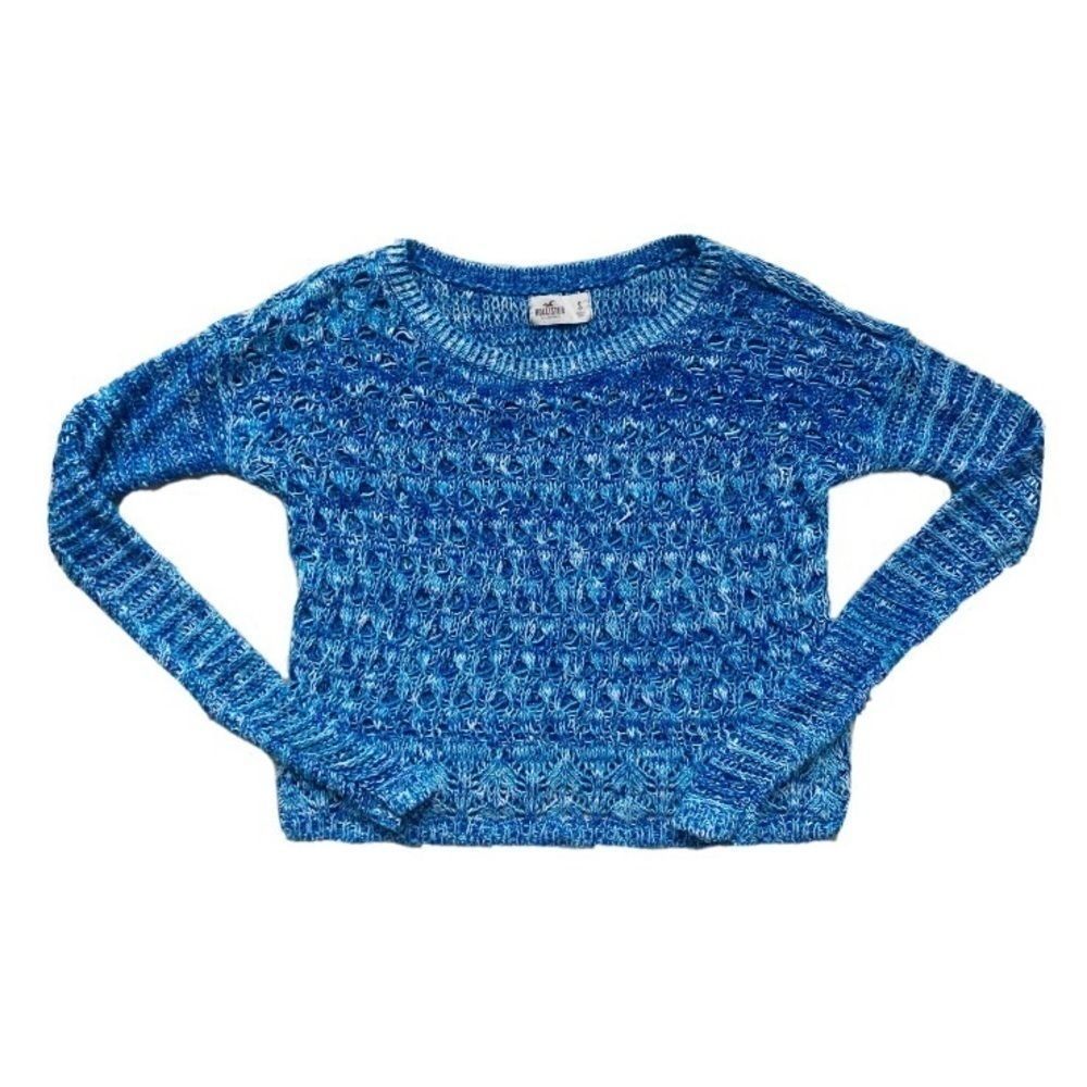 Hollister | Blue & White Knit Long Sleeve Sweater